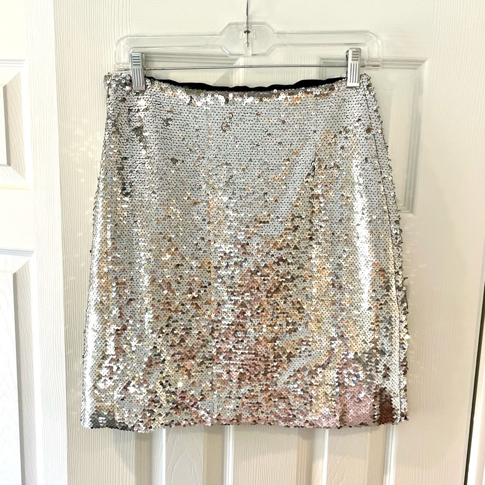 NWT Silver Sequin Mini Skirt size small harry styles tour